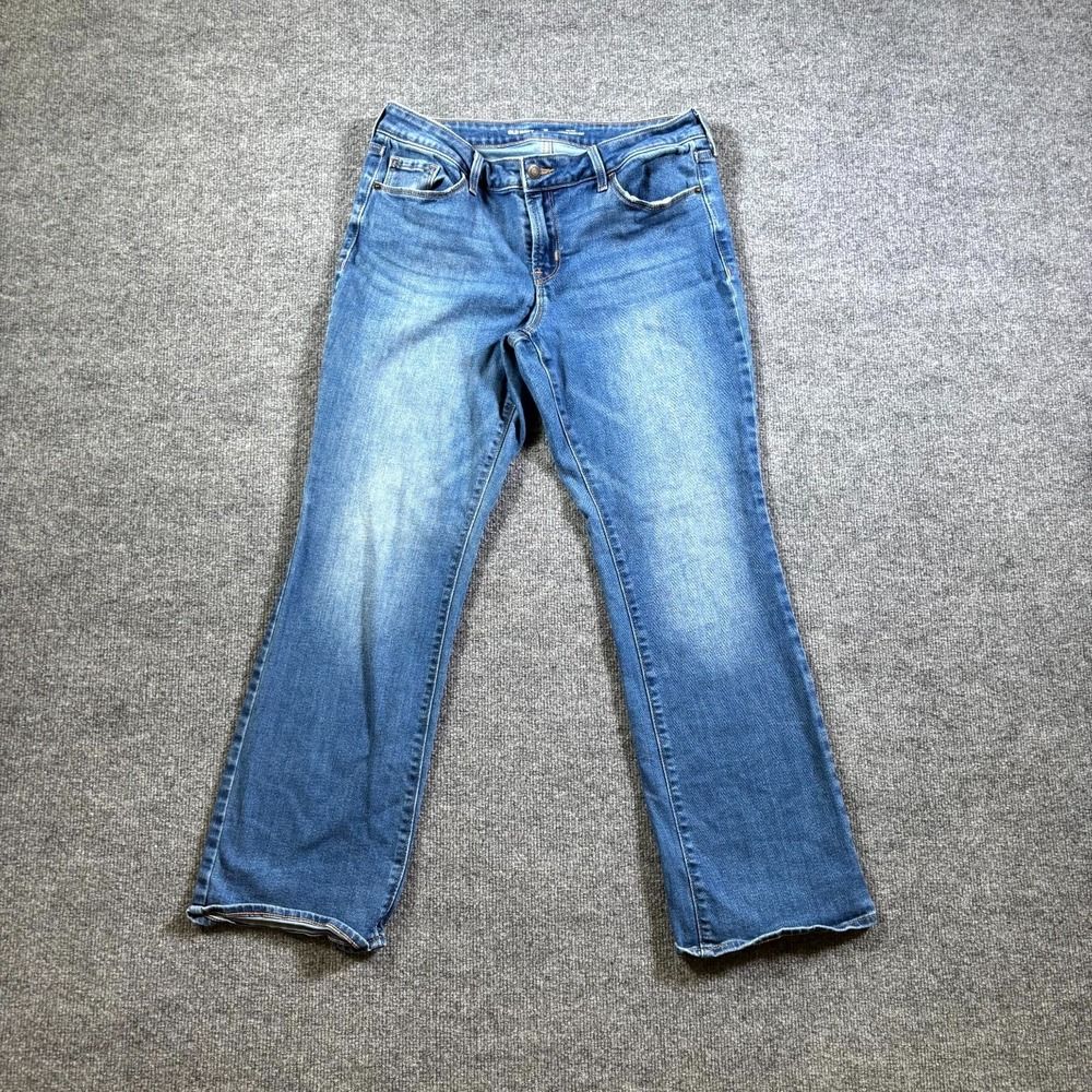 Old Navy Kicker Bootcut Jeans Womens 10P Blue Denim Mid Rise Medium Wash Preppy
